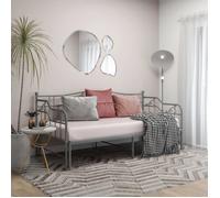 Cadre De Canapé-Lit Dépliable Avec Barrière De Sécurité & Acier Robuste Gris 90x200 Cm Gris