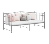 vidaXL Cadre de canapé-lit extensible Gris Métal 90x200 cm, Gris, métal enduit de poudre