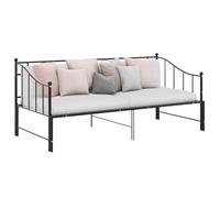 Canapé-lit extensible VIDAXL - Noir - 90x200 cm - Métal - A lattes - Contemporain