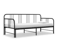 vidaXL Cadre de canapé-lit extensible Noir Métal 90x200 cm