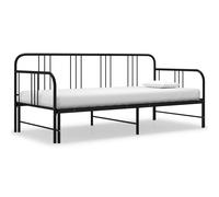 Vidaxl Cadre De Canapé-Lit Extensible Noir Métal 90x200 Cm Noir
