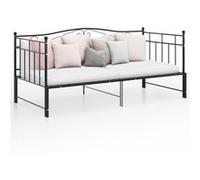 Vidaxl Cadre De Canapé-Lit Extensible Noir Métal 90x200 Cm