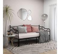 vidaXL Cadre de canapé-lit extensible Noir – métal enduit de poudre 90x200 cm