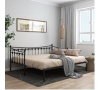 vidaXL Cadre de canapé-lit extensible Noir Métal 90x200 cm, Noir, métal