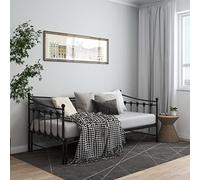 vidaXL Cadre de canapé-lit Extensible sans Matelas Noir Métal 90x200cm
