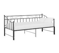vidaXL Cadre de canapé-lit Extensible sans Matelas Noir Métal 90x200cm
