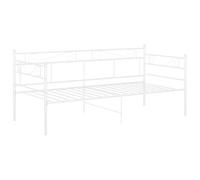 vidaXL Cadre de Canapé-lit Lit d’Invité Lit Superposé Simple Lit d'Appoint Salon Salle de Séjour Chambre à Coucher Intérieur Blanc Métal 90x200 cm