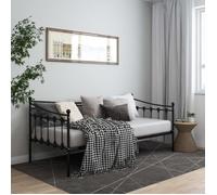 vidaXL Cadre de canapé-lit sans matelas noir métal 90x200 cm