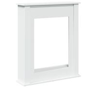 vidaXL Cadre de cheminée Console – Bois d'ingénierie blanc 75x20x87,5 cm