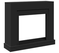 vidaXL Cadre de cheminée – Console en bois d'ingénierie Noir 100x30x87,5 cm