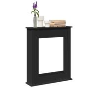 vidaXL Cadre de cheminée Bois d'ingénierie Noir 75 x 20 x 87,5 cm