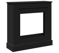 vidaXL Cadre de cheminée Noir 90x30x90 cm Bois d'ingénierie, cheminée, Console de cheminée, Ensemble de Tour de cheminée, Tour de cheminée