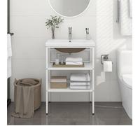 vidaXL Cadre de Lavabo de Salle de Bain avec Vasque à Encastrer Support de Lavabo avec Rangement Meuble sous Évier 3101374.