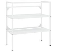 vidaXL Cadre de lavabo de salle de bain Blanc 79x38x83 cm Fer