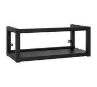 vidaXL Cadre de lavabo de salle de bain mural Noir 79x38x31 cm Fer