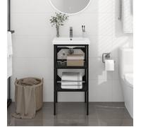 vidaXL Wastafelframe 40x38x83 cm ijzer zwart338487 Noir G