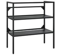 vidaXL Cadre de Lavabo de Salle de Bain Support de Lavabo Meuble de Rangement de Salle de Bain Maison Intérieur Noir 79x38x83 cm Fer