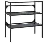 vidaXL Cadre de Lavabo de Salle de Bain Support de Lavabo Meuble de Rangement de Salle de Bain Maison Intérieur Noir 79x38x83 cm Fer