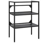 vidaXL Cadre de lavabo de salle de bain Meuble de rangement en fer Noir 59x38x83 cm