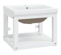 vidaXL Cadre de lavabo de salle de bain vasque à encastrer Blanc Fer, cadre de lavabo, meuble de salle de bain, cadre console de salle de bain Blanc G