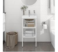 vidaXL Cadre de Lavabo de Salle de Bain Vasque à Encastrer Support de Lavabo Meuble de Rangement de Salle d'Eau Intérieur 3101373