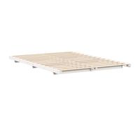 vidaXL Cadre de lit 140 x 200 cm Blanc en Bois de pin Massif, Finition Mate. Super Facile à Monter, Profil Bas, Parfait pour la Chambre. Design Stable et Durable, Pas Besoin de sommier. Idéal pour Un