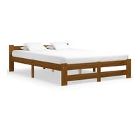 Vidaxl Cadre De Lit 160x200 Cm Bois De Chêne Massif Marron