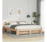 vidaXL Cadre de lit 180 x 200 cm en bois de pin massif, chic et simple. Pas de sommier, avec une têtière, pieds carrés 3385673