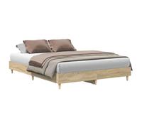 vidaXL Cadre de lit 2 pcs Sonoma 152 x 203 cm Bois d'ingénierie, Lit Plate-Forme Minimaliste, Bois résistant, Meuble Confort, Lignes épurées, Pas Besoin de sommier