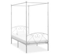 Vidaxl Cadre De Lit À Baldaquin Sans Matelas Blanc Métal 100x200 Cm Blanc