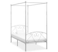Vidaxl Cadre De Lit À Baldaquin Sans Matelas Blanc Métal 100x200 Cm Blanc
