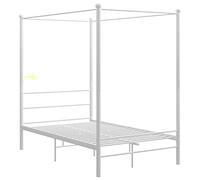 vidaXL Cadre de lit à baldaquin sans Matelas Blanc métal 120x200 cm