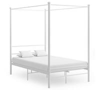 vidaXL Cadre de lit à baldaquin sans matelas blanc métal 120x200 cm