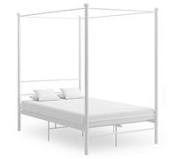 vidaXL Cadre de lit à baldaquin sans matelas blanc métal 120x200 cm 325058