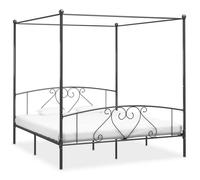 vidaXL Cadre de lit à baldaquin sans matelas gris métal 200x200 cm Gris