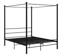 Vidaxl Cadre De Lit À Baldaquin Sans Matelas Noir 160x200 Cm Métal Noir