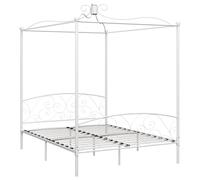 Cadre De Lit À Baldaquin Blanc Métal 180 X 200 Cm - Vidaxl Blanc