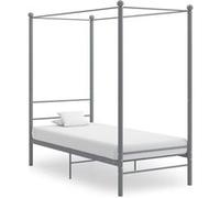 Vidaxl Cadre De Lit À Baldaquin Gris Métal 90x200 Cm Gris
