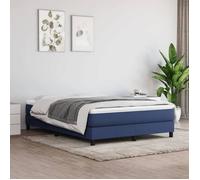 vidaXL Cadre de lit à lattes 3120514 – Bleu 140x190 cm Tissu
