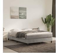 vidaXL Sommier à ressorts de lit 3120766 Gris clair 140x190 cm Velours
