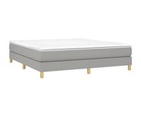 vidaXL Sommier à ressorts de lit 3120622 Tissu Gris clair 160x200 cm