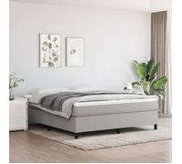 vidaXL Cadre de lit double 160x200 cm rembourré à lattes, tissu gris clair