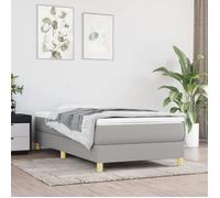 vidaXL Sommier à ressorts de lit 3120582 Tissu gris clair 90 x 200 cm