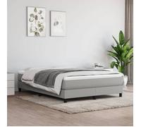 3120508 vidaXL Sommier à ressorts de lit Gris clair 140x190 cm Tissu