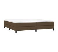 vidaXL Cadre de lit à Lattes, Lit Rembourré avec Pieds, Lit Double, Lit Adulte de Chambre à Coucher, Moderne, Marron Foncé 200x200 cm Tissu