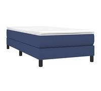vidaXL Cadre de lit à Lattes, Lit Rembourré avec Pieds, Lit Simple avec Sommier à Lattes, Lit Adulte de Chambre à Coucher, Moderne, Bleu 80x200 cm Tissu
