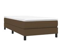 vidaXL Cadre de lit à Lattes, Lit Rembourré avec Pieds, Lit Simple avec Sommier à Lattes, Lit Adulte de Chambre à Coucher, Moderne, Marron Foncé 100x200 cm Tissu