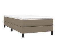 vidaXL Cadre de lit à Lattes, Lit Rembourré avec Pieds, Lit Simple avec Sommier à Lattes, Lit Adulte de Chambre à Coucher, Moderne, Taupe 80x200 cm Tissu