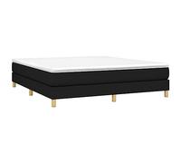 vidaXL Cadre de lit 3120624 – Lit rembourré double avec sommier à lattes, Noir 160x200 cm tissu