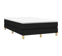 vidaXL Cadre de lit double rembourré avec sommier à lattes – Noir 120x200 cm Tissu